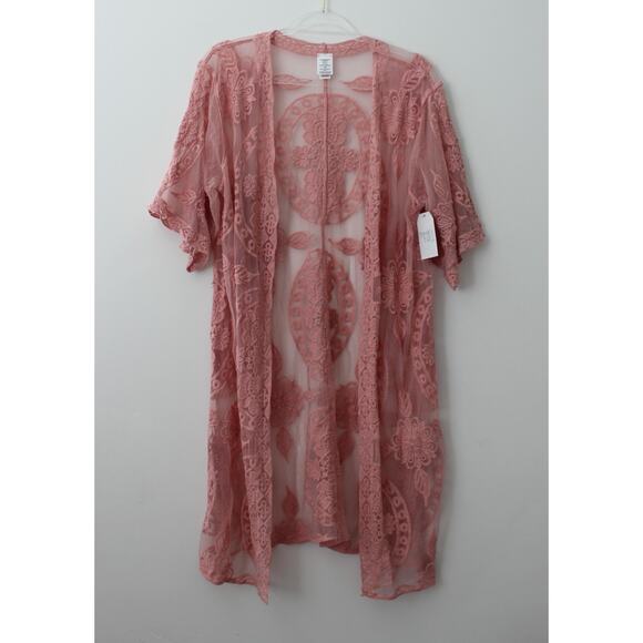 Time and Tru Womens Lace Coverup Pink Size S-M NWT - Picture 1 of 5
